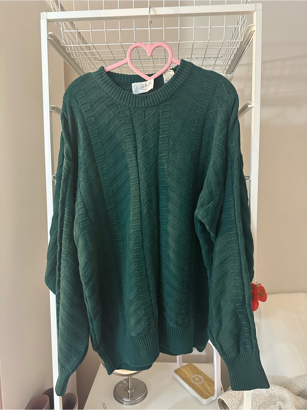 Dark Green Cable Knit Sweater